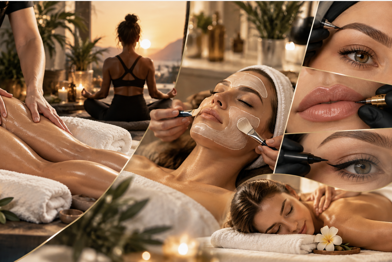 Montage de soins esthétiques et de bien-être